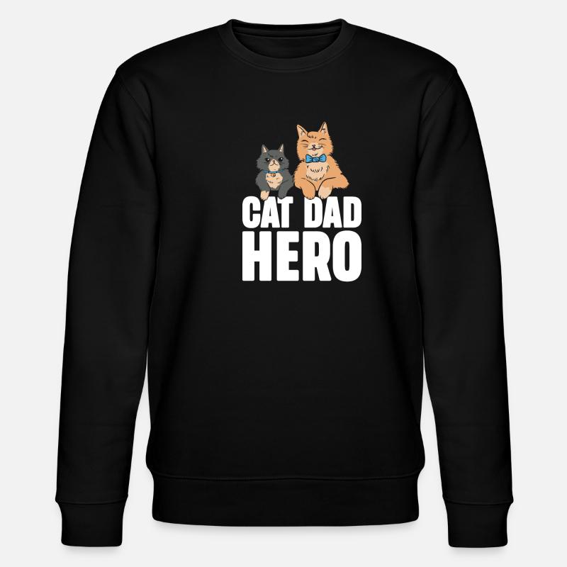 Cat Dad Gifts - Stanley/Stella Unisex Bio-Sweatshirt CHANGER  - Schwarz