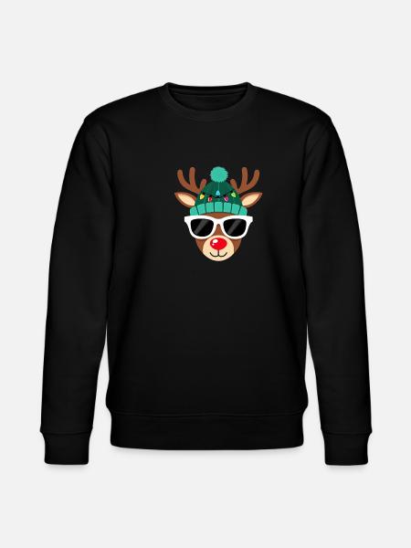 Weihnachts Rentier mit roter Nase - Stanley/Stella Unisex Bio-Sweatshirt CHANGER - Schwarz