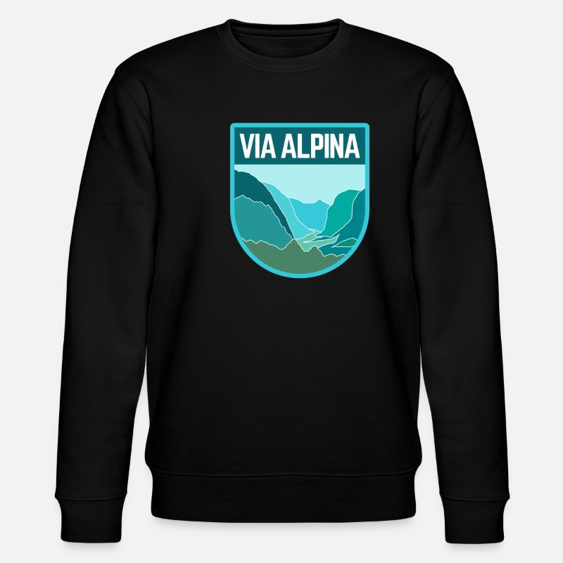 Via Alpina - Stanley/Stella Unisex Bio-Sweatshirt CHANGER  - Schwarz