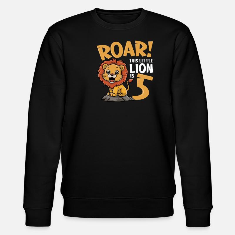 5 Anniversaire Garçon Lion - Sweat bio CHANGER Stanley/Stella Unisexe - noir