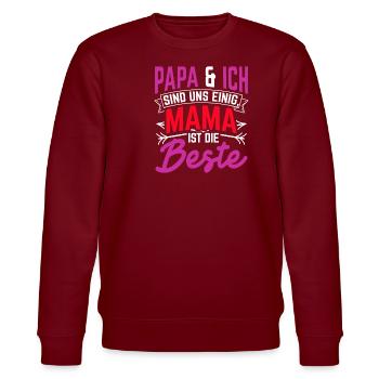 Muttertag Beste Mama Ehefrau Familienliebe Lieblin - Stanley/Stella Unisex Bio-Sweatshirt CHANGER  - Burgunderrot - Vorne - Nik (191cm) & Marisol (170cm)