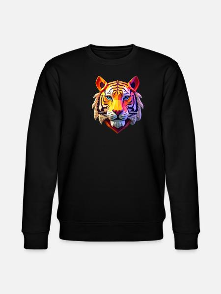 Tiger Polygon Big Cat Animal Motif Art Tiger - Stanley/Stella CHANGER Unisex Organic Sweatshirt - black