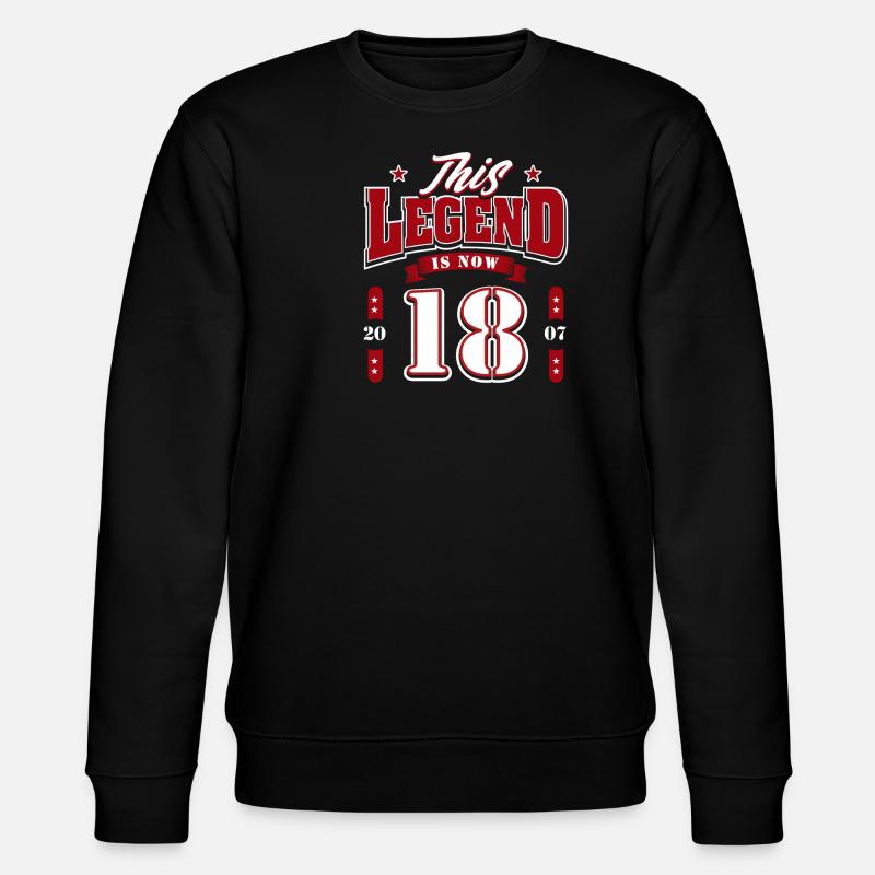 18. Geburtstag 2007 Legend 18 Jahre - Stanley/Stella Unisex Bio-Sweatshirt CHANGER  - Schwarz