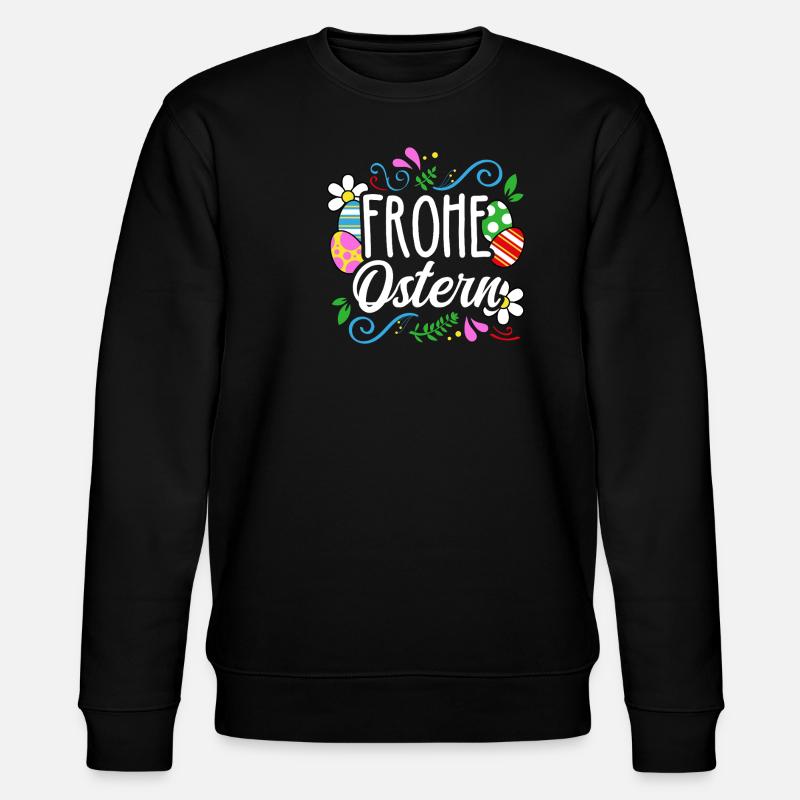 Frohe Ostern - Stanley/Stella Unisex Bio-Sweatshirt CHANGER  - Schwarz