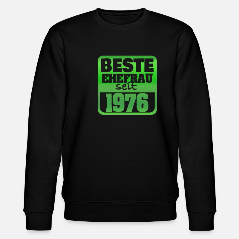 Frau 1976 - Stanley/Stella Unisex Bio-Sweatshirt CHANGER  - Schwarz