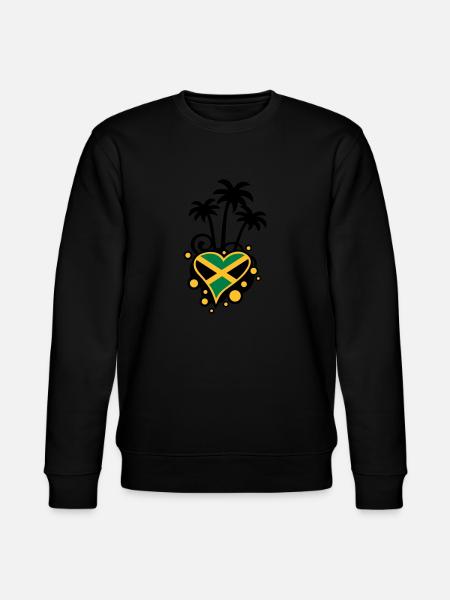 Palm Design (Jamaica Heart) - Stanley/Stella CHANGER Unisex Organic Sweatshirt - black