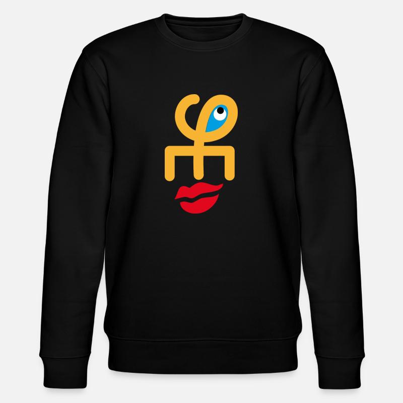 Gesicht lächeln - Stanley/Stella Unisex Bio-Sweatshirt CHANGER  - Schwarz