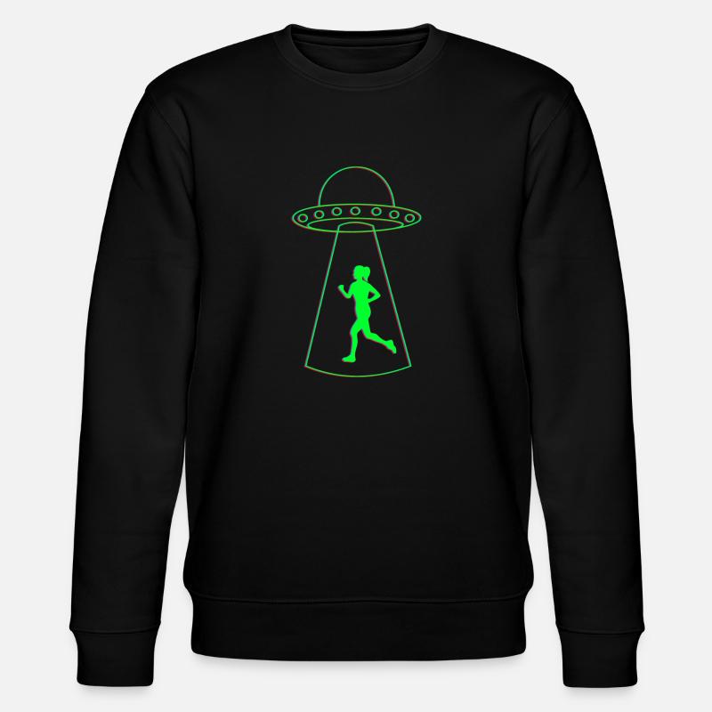 Ufo und Joggerin - Stanley/Stella Unisex Bio-Sweatshirt CHANGER  - Schwarz