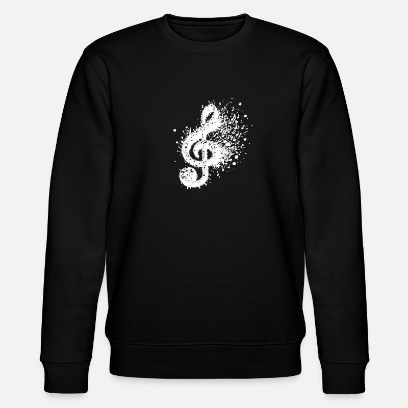 Music clef splash notes - Stanley/Stella CHANGER Unisex Organic Sweatshirt - black
