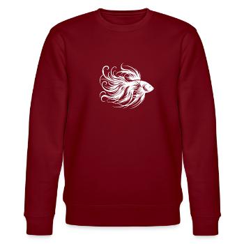 Prächtiger Kampffisch Gattung Labyrinthfisch - Stanley/Stella Unisex Bio-Sweatshirt CHANGER  - Burgunderrot - Vorne - Nik (191cm) & Marisol (170cm)