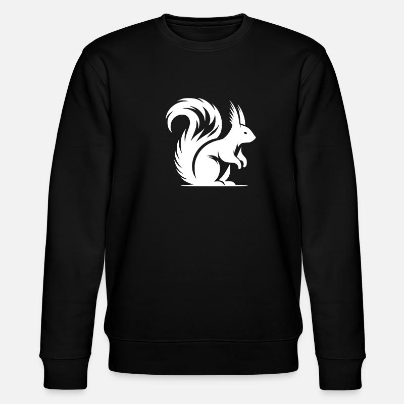 Kleines süsses Eichhörnchen Kinder Zeichnung - Stanley/Stella Unisex Bio-Sweatshirt CHANGER  - Schwarz