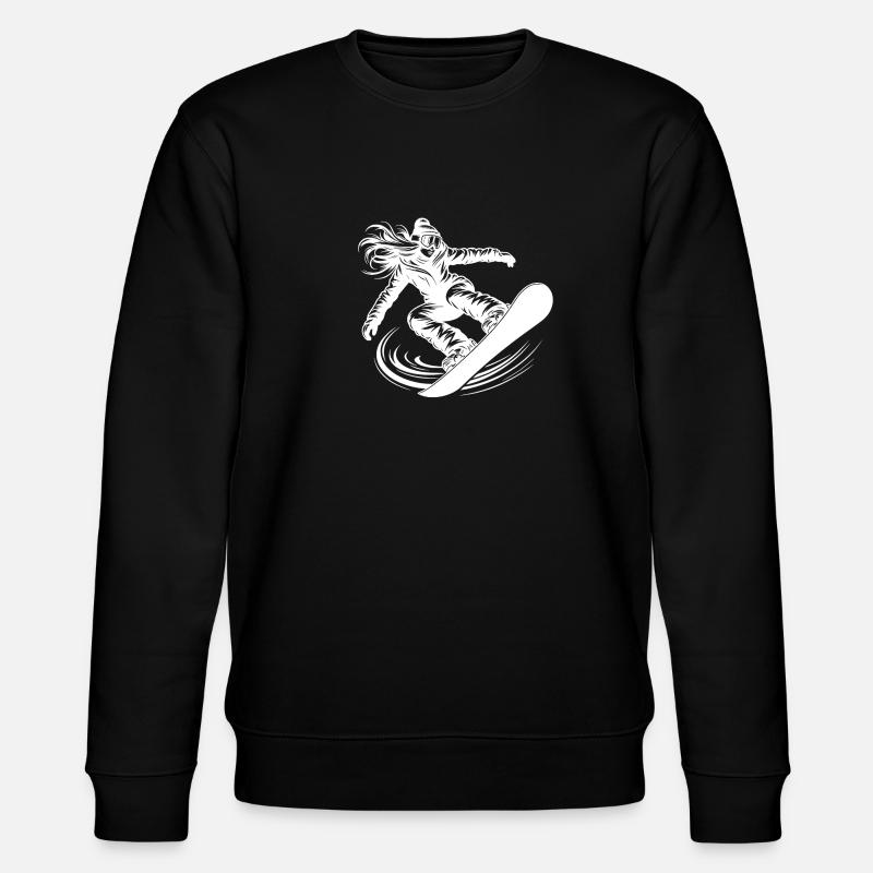 Cool snowboarder snowboarding with elegance - Stanley/Stella CHANGER Unisex Organic Sweatshirt - black