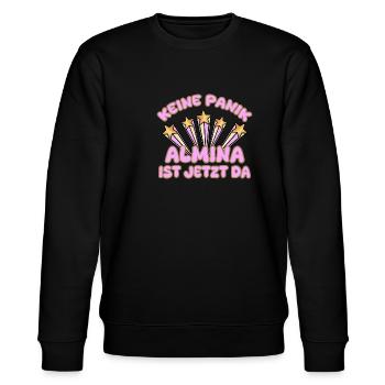 Almina comme nom de femme - Sweat bio CHANGER Stanley/Stella Unisexe - noir - Devant - Nik (191cm) & Marisol (170cm)