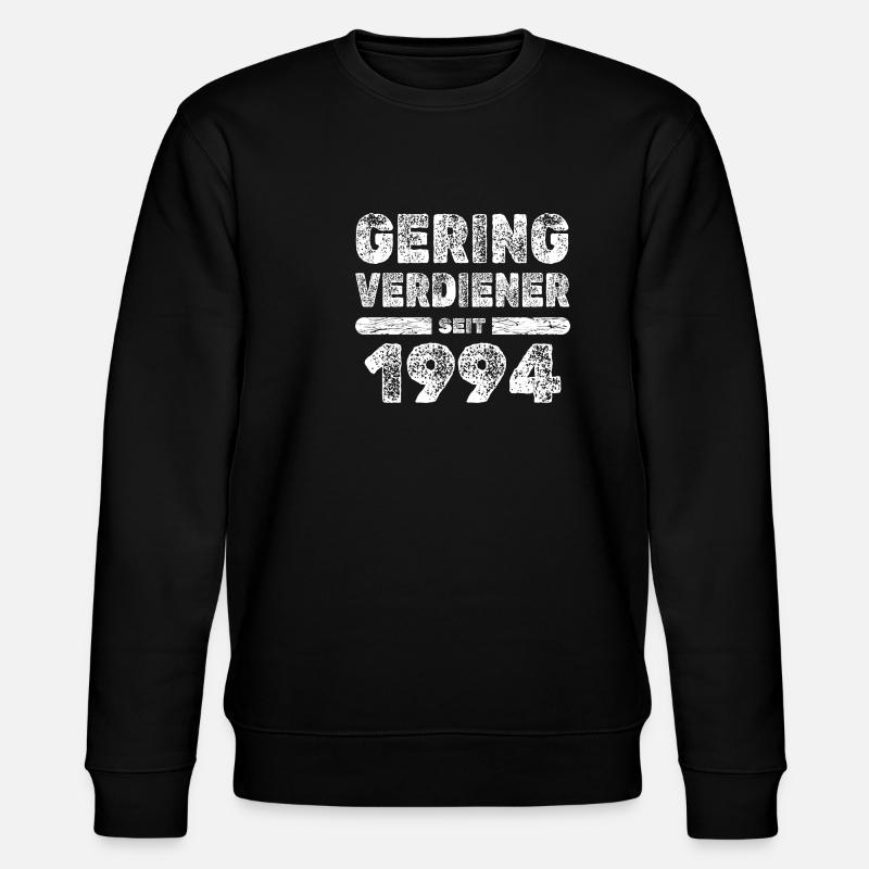 Low earners in 1994 - Stanley/Stella CHANGER Unisex Organic Sweatshirt - black