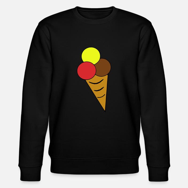 Eistüte Eiskreme Eiswaffel - Stanley/Stella Unisex Bio-Sweatshirt CHANGER  - Schwarz