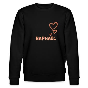 Gift for Raphael - Stanley/Stella CHANGER Unisex Organic Sweatshirt - black - Front - Nik (191cm) & Marisol (170cm)