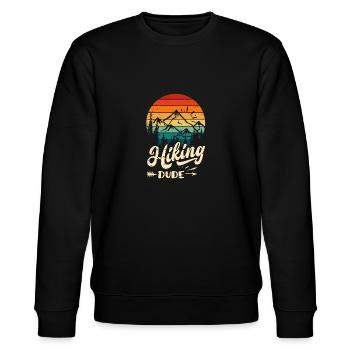 Hiking Dude - Lustiges Wander Kletter Bergsteigen - Stanley/Stella Unisex Bio-Sweatshirt CHANGER  - Schwarz - Vorne - Nik (191cm) & Marisol (170cm)