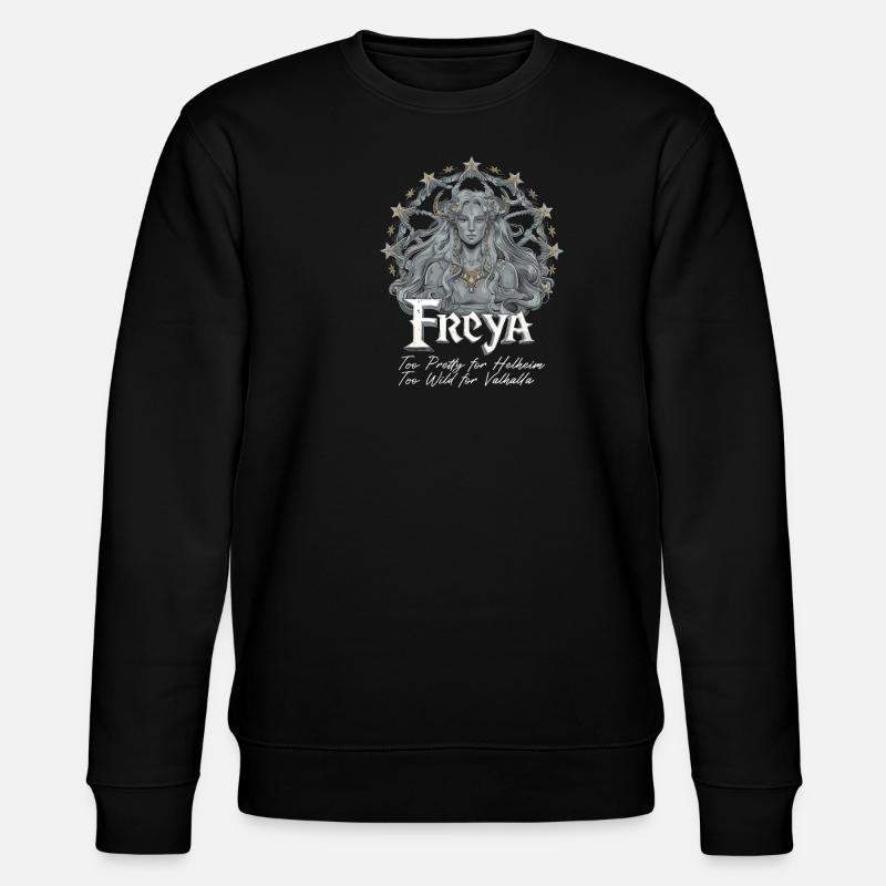 Mythical Viking Queen Freya - Stanley/Stella CHANGER Unisex Organic Sweatshirt - black