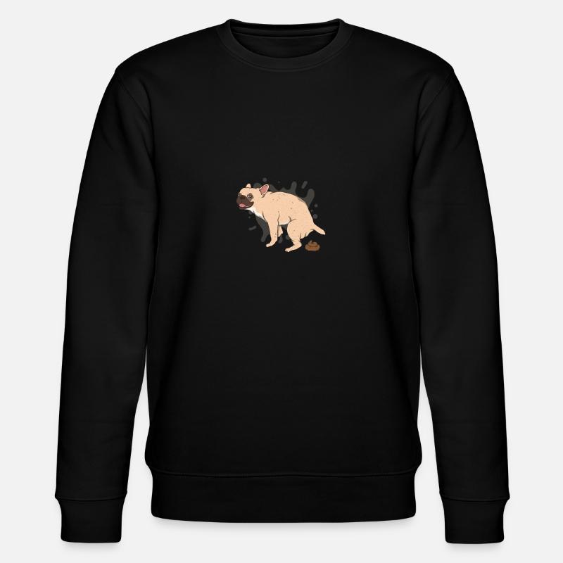 FRENCHIE kackt Kackhaufen - Stanley/Stella Unisex Bio-Sweatshirt CHANGER  - Schwarz