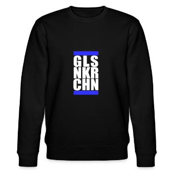 GLSNKRCHN Gelsenkirchen Schalke Blau Weiss - Stanley/Stella Unisex Bio-Sweatshirt CHANGER  - Schwarz - Vorne - Nik (191cm) & Marisol (170cm)