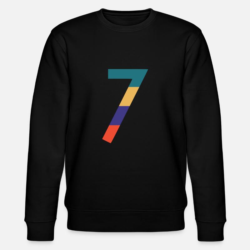 Die Zahl 7 - Stanley/Stella Unisex Bio-Sweatshirt CHANGER  - Schwarz