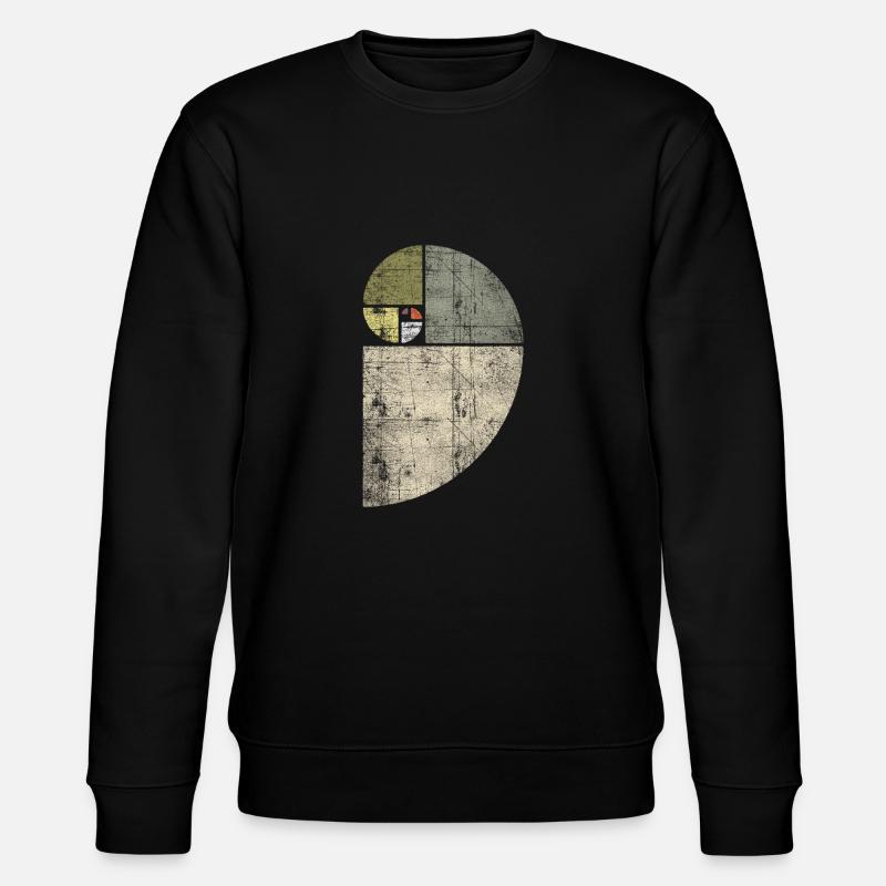 Distressed Fibonacci Spirale - Stanley/Stella Unisex Bio-Sweatshirt CHANGER  - Schwarz