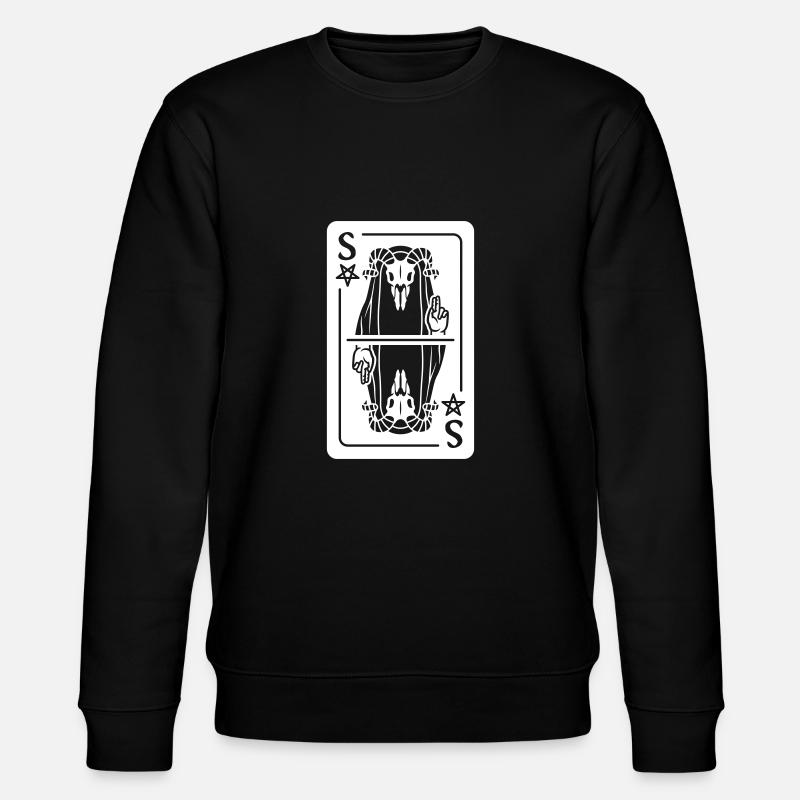 Devil Playing Card - Stanley/Stella CHANGER Unisex Organic Sweatshirt - black