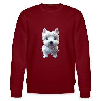 Westie Dog - Westie - Stanley/Stella CHANGER Unisex Organic Sweatshirt - burgundy - Front - Nik (191cm) & Marisol (170cm)