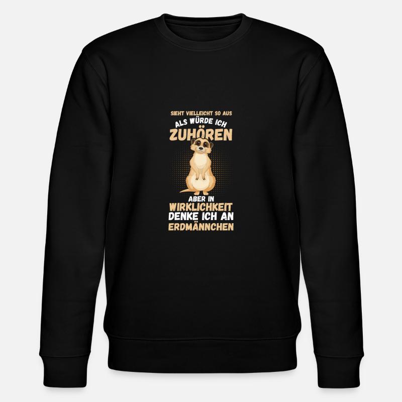 Erdmännchen - Stanley/Stella Unisex Bio-Sweatshirt CHANGER  - Schwarz