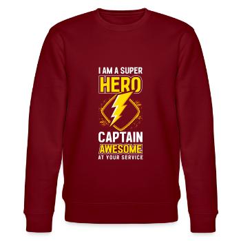 Everyday hero role model - Stanley/Stella CHANGER Unisex Organic Sweatshirt - burgundy - Front - Nik (191cm) & Marisol (170cm)