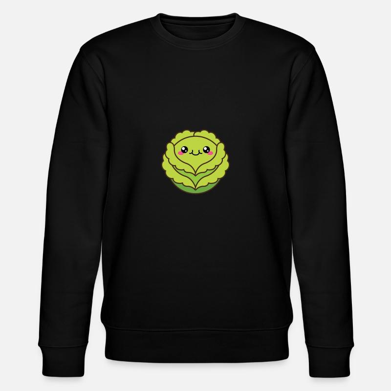 Niedlicher Kohl oder Salatkopf - Stanley/Stella Unisex Bio-Sweatshirt CHANGER  - Schwarz