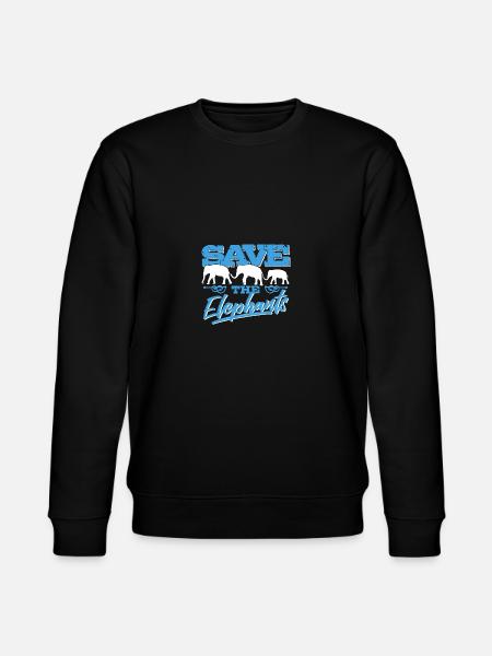 Save the Elephants - Elephant Africa Nature Climate - Stanley/Stella CHANGER Unisex Organic Sweatshirt - black