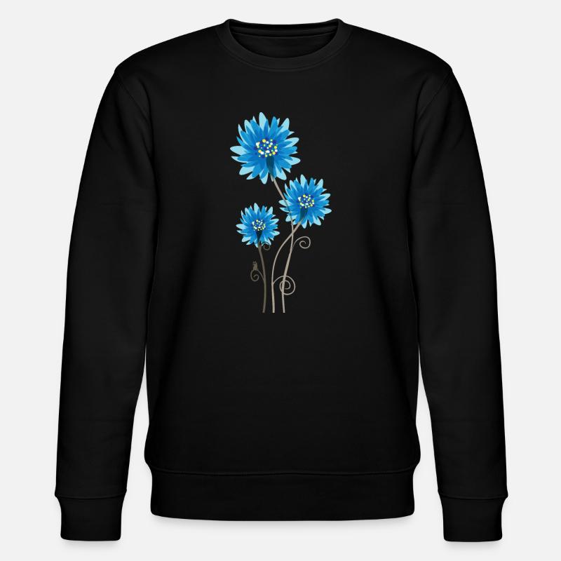 Belles Fleurs Bleues - Printemps - Été - Nature - Sweat bio CHANGER Stanley/Stella Unisexe - noir