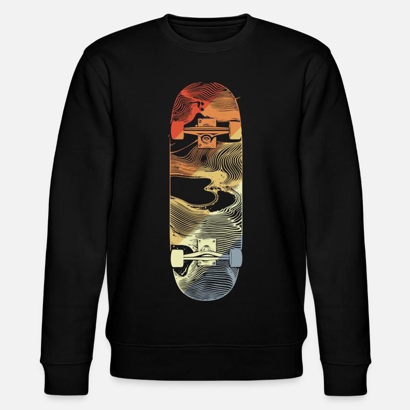 Dessin de skateboard rétro - Sweat bio CHANGER Stanley/Stella Unisexe - noir