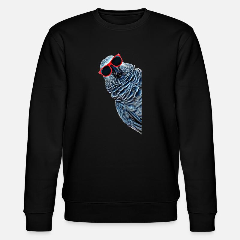 African Grey Parrot Gift - Stanley/Stella CHANGER Unisex Organic Sweatshirt - black