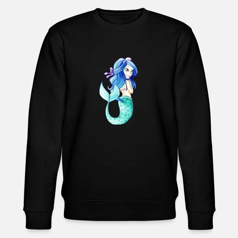 Hübsche Comic Meerjungfrau - Stanley/Stella Unisex Bio-Sweatshirt CHANGER  - Schwarz