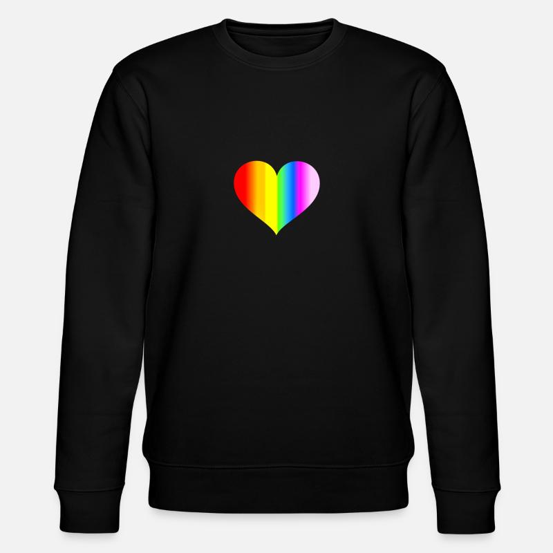 Herz Regenbogen - Stanley/Stella Unisex Bio-Sweatshirt CHANGER  - Schwarz