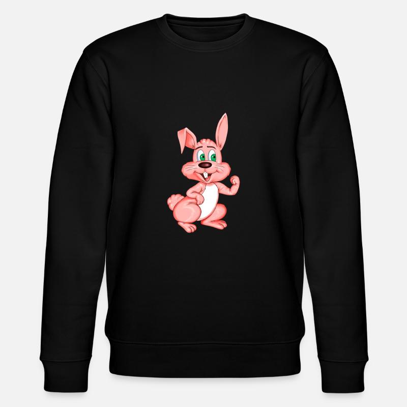 rosa lieber Hase - Stanley/Stella Unisex Bio-Sweatshirt CHANGER  - Schwarz