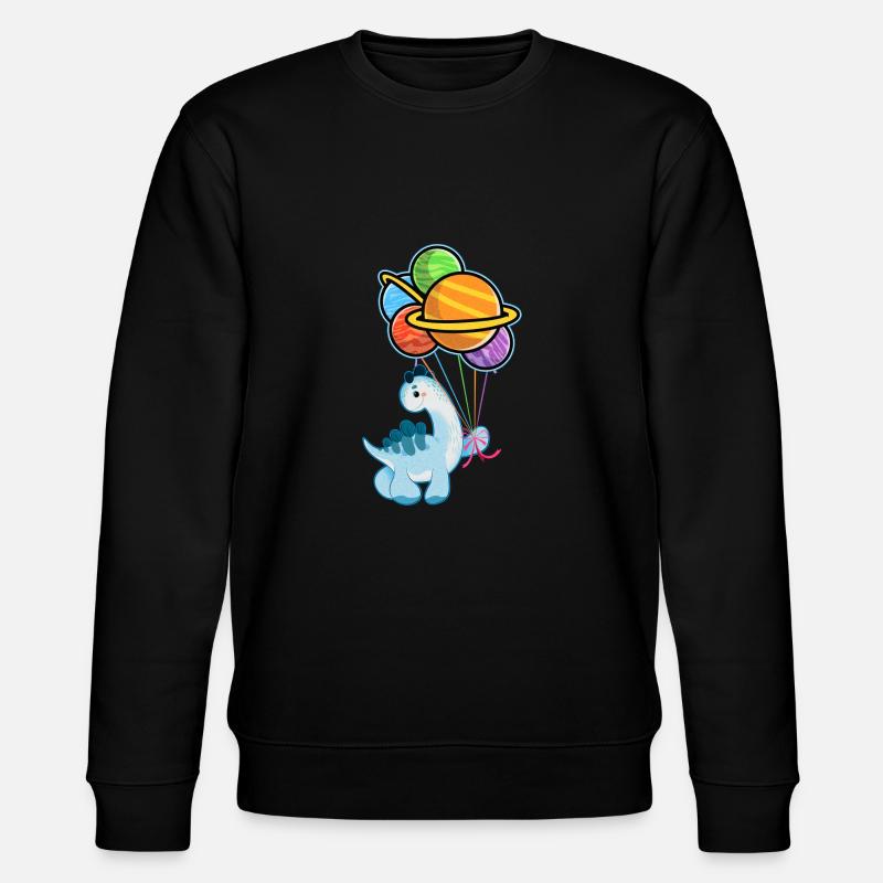 Netter kleiner Dinosaurier-Dinosaurier, planet - Stanley/Stella Unisex Bio-Sweatshirt CHANGER  - Schwarz
