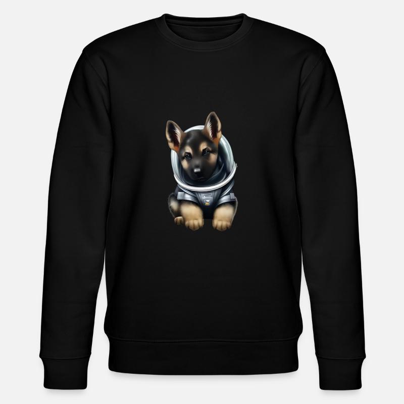 Schäferhund Astronaut - Stanley/Stella Unisex Bio-Sweatshirt CHANGER  - Schwarz
