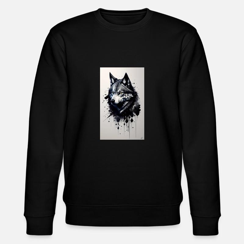 Wolf | Raubtier | Hund | Mystisch - Stanley/Stella Unisex Bio-Sweatshirt CHANGER - Schwarz