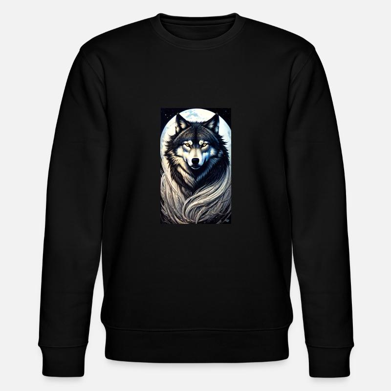 Wolf | Raubtier | Hund | Mystisch - Stanley/Stella Unisex Bio-Sweatshirt CHANGER  - Schwarz