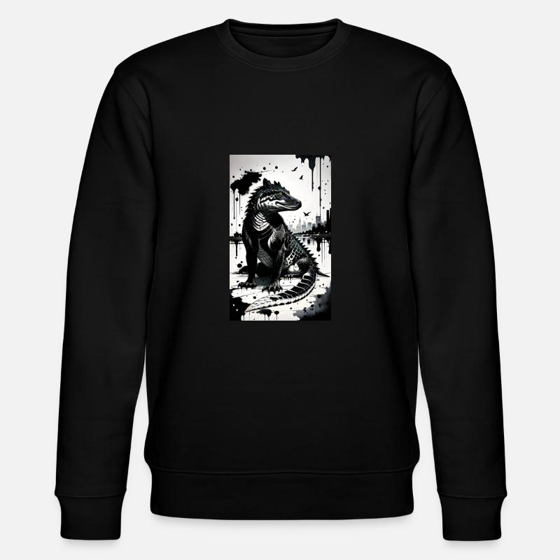 Krokodil Kunst - Stanley/Stella Unisex Bio-Sweatshirt CHANGER  - Schwarz