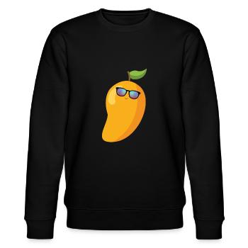 Mango Frucht Mango - Stanley/Stella Unisex Bio-Sweatshirt CHANGER  - Schwarz - Vorne - Nik (191cm) & Marisol (170cm)