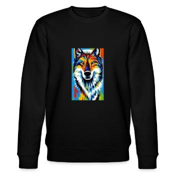 Wolf | Raubtier | Hund | Mystisch - Stanley/Stella Unisex Bio-Sweatshirt CHANGER  - Schwarz - Vorne - Nik (191cm) & Marisol (170cm)