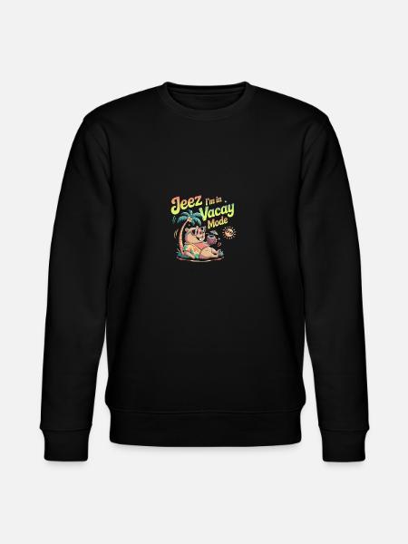 Jeez Vacay Mode Capybara - Stanley/Stella Unisex Bio-Sweatshirt CHANGER  - Schwarz