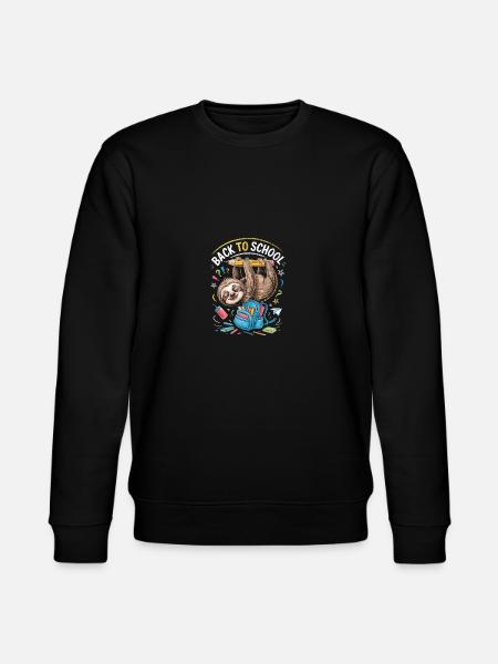 Back to school Sloth - Stanley/Stella CHANGER Unisex Organic Sweatshirt - black