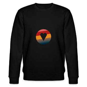 Herz Kreis bunter Verlauf - Stanley/Stella Unisex Bio-Sweatshirt CHANGER  - Schwarz - Vorne - Nik (191cm) & Marisol (170cm)
