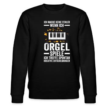 Orgel Musik Pfeifenorgel Geschenk - Stanley/Stella Unisex Bio-Sweatshirt CHANGER  - Schwarz - Vorne - Nik (191cm) & Marisol (170cm)