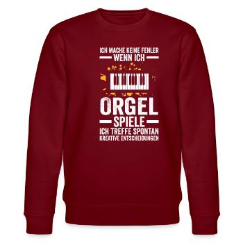 Orgel Musik Pfeifenorgel Geschenk - Stanley/Stella Unisex Bio-Sweatshirt CHANGER  - Burgunderrot - Vorne - Nik (191cm) & Marisol (170cm)